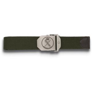 Cinturon Verde Hebilla Metalica Grabado Guardia Civil tactico Militar Duradero 130x3,9 cm Ref. 33883VGR4010