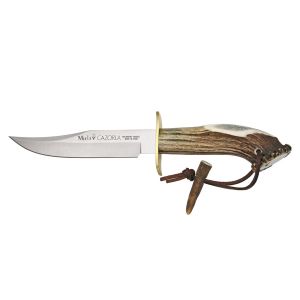 Muela Cuchillo de caza Cazorla CAZ-16 con hoja de acero inoxidable MoVa de 16 cm y empuñadura de madera de rosewood de 13
