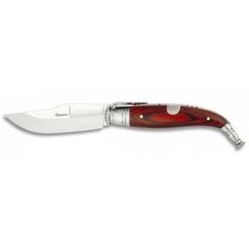 Navaja Clasica Lujo Nº1 con hoja de acero 3Cr13Mov de 9.00 cm y empuñadura de estamina/Rojo de 12.10 cm