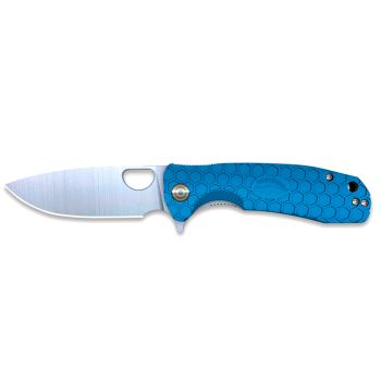 Navaja Honey Badger Flipper Medium Blue con hoja de acero 8Cr13MoV de 8.1 cm y empuñadura de FRN de 10.4 cm