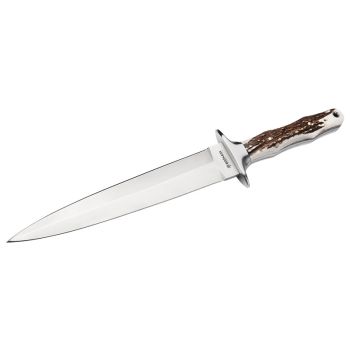 Cuchillo Böker Colmillo HX 02BA5918HX con hoja de Acero ACX 390 de 25.00 cm y empuñadura de asta de ciervo de 14.50 cm