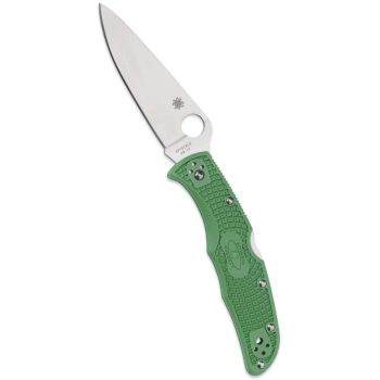 Navaja EDC Spyderco Endura 4 FRN C10FPGR con hoja de acero VG-10 de 9,6  cm filo liso y empuñadura de FRN verde de 12,7 cm
