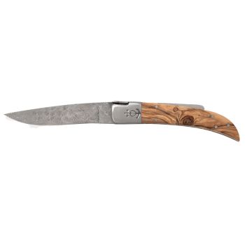 Navaja Camarguais Nº10 Tridente forjado 20004 con hoja de acero 12C27 de 9.0 cm y empuñadura de Madera de olivo de 10.5 cm