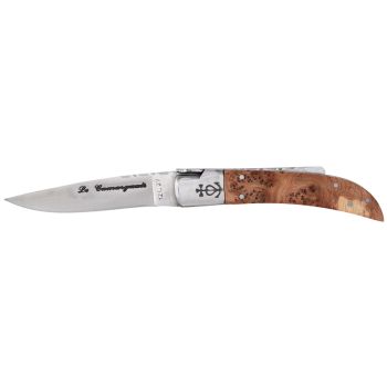 Navaja Camarguais Nº10 Tridente forjado 20089 con hoja de acero 12C27 de 9.0 cm y empuñadura de enebro de 10.5 cm