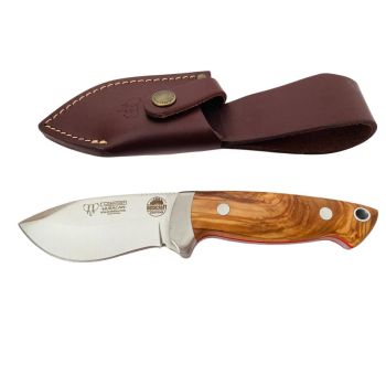 Cuchillo Cudeman 205-L Huracán hoja de acero Böhler N-690Co de 9 cm y empuñadura de madera de olivo con separador rojo de 12 cm