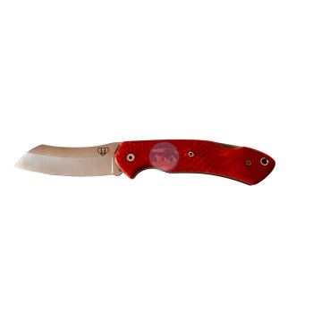 Navaja Cudeman Tundra 346-JR con hoja de acero Böhler N690Co de 8 cm de hoja y empuñadura de juma roja pulida de 10,8 cm. Versión con funda disponible
