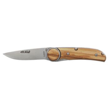 Navaja Florinox Akma madera de Olivo con hoja de acero 12C27 (inox) de 7.2 cm y empuñadura de Madera de olivo de 10.0 cm