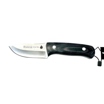 Cuchillo Joker Erizo TS-2 CM142 Edición Especial de Tertulias Camperas con hoja de acero böhler N695 de 9,5 cm y empuñadura de micarta gris/negra especial con separadores azules de 11 cm. Funda a elegir