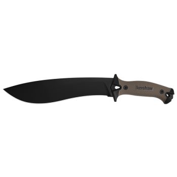 Cuchillo Camp 10 Tan con hoja de acero 65Mn de 25.40 cm y empuñadura de goma de 15.20 cm.