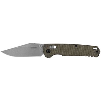 Navaja Kershaw Bel Air Clip Point 6106 con hoja de acero CPM Magnactu de 7,7 cm y empuñadura de micarta de 10,7 cm