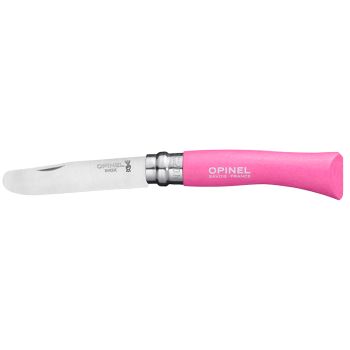 Mi primer opinel Nº07 inoxidable Rosa (6 unidades) con hoja de acero Inox de 7.4 cm y empuñadura de Madera de 10.0 cm