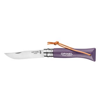 Navaja Opinel Baroudeur Nº06 Inox Violeta con hoja de acero Inox de 7.0 cm y empuñadura de Madera de carpe de 9.5 cm
