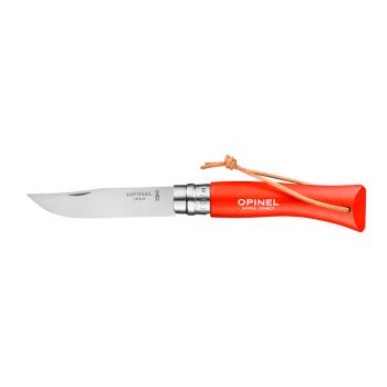 Navaja Opinel Baroudeur Nº07 Inox Naranja con hoja de acero Inox de 8.0 cm y empuñadura de Madera de carpe de 10.0 cm