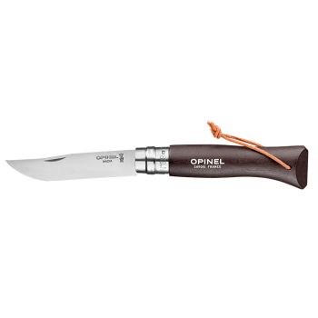 Navaja Opinel Baroudeur Nº08 Inox Negro Marrón con hoja de acero Inox de 8.5 cm y empuñadura de Madera de carpe de 11.0 cm