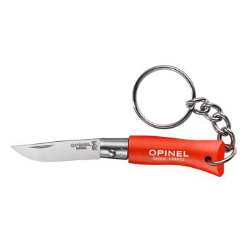 Navaja llavero Opinel Nº02 Inox - Naranja con hoja de acero Inox de 3.5 cm y empuñadura de Madera de carpe de 4.5 cm