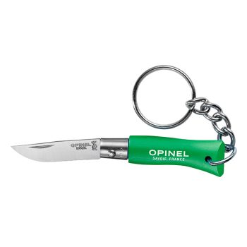 Navaja llavero Opinel Nº02 Inox - Verde con hoja de acero Inox de 3.5 cm y empuñadura de Madera de carpe de 4.5 cm