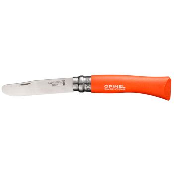 Mi primer opinel Nº07 inoxidable naranja (6 unidades) con hoja de acero Inox de 7.4 cm y empuñadura de Haya de 10.0 cm