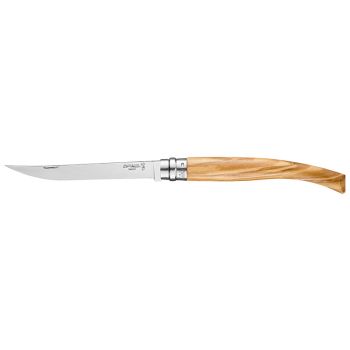 Navaja Opinel Effilé Inox Nº12 con hoja de acero Inox de 12.0 cm y empuñadura de Madera de olivo de 10.0 cm