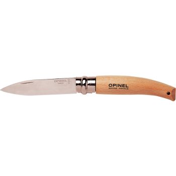 Navaja de jardineria Opinel Inox Nº08 con hoja de acero Inox de 8.5 cm y empuñadura de Haya de 11.0 cm