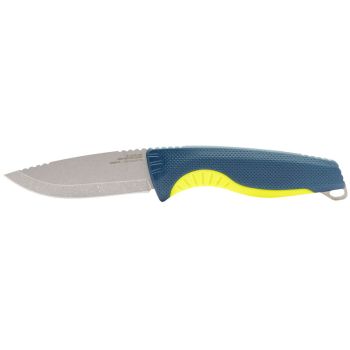 Cuchillo SOG Aegis FX - Azul/Amarillo  con hoja de acero CRYO KRUPP 4116 de 9.3 cm y empuñadura de GRN de 13.0 cm