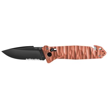 Navaja TB OUTDOOR CAC S200 Mixto texturizado - 3 funciones - Corail con hoja de acero Nitrox de 8.5 cm y empuñadura de PA6 texturizado de 15.3 cm