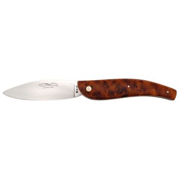 Navaja TMC 20-16 Plein Manche, madera de tuya con hoja de acero 12C27 de 10.5 cm y empuñadura de tuya de 10.0 cm