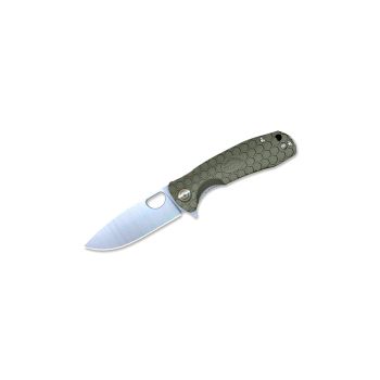 Navaja Honey Badger Flipper Medium Green con hoja de acero 8Cr13MoV de 8.1 cm y empuñadura de FRN de 10.4 cm