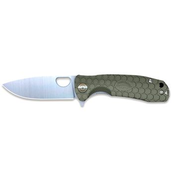 Navaja Honey Badger Flipper Small Green con hoja de acero 8Cr13MoV de 7.1 cm y empuñadura de FRN de 9.5 cm
