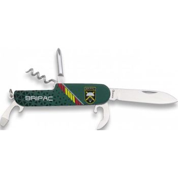 Navaja Multiusos Albainox Bripac 11138 con hoja de acero 3Cr13Mov de 6,3 cm y empuñadura de Aluminio, 3D diseño de 9 cm.