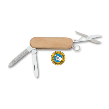 Navaja Multiusos Albainox 11154 con hoja de acero 3Cr13Mov de 4 cm y empuñadura de Madera de 6 cm.