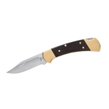 Navaja RANGER THIN PRO MAGNACUT 112BRS19 con hoja de acero Maganacut de 7,6 cm y empuñadura de madera de ébano y latón de 10,8 cm