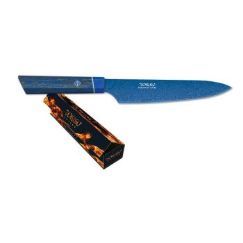 Cuchillo de Cocina Tokisu Small Gyuto 17491 con hoja de acero Damasco 67 Capas de 19,5 cm y empuñadura de Micarta de 12,8 cm.