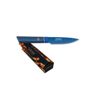 Cuchillo de Cocina Tokisu Petty 17494 con hoja de acero Damasco 67 Capas de 11 cm y empuñadura de Micarta de 11 cm.