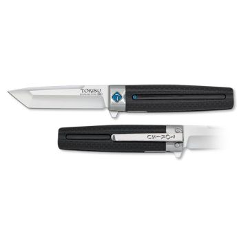 Navaja Tokisu 25017 con hoja de Acero Inoxidable D2 de 9,2 cm y empuñadura de Goma Antideslizante de 11,4 cm.