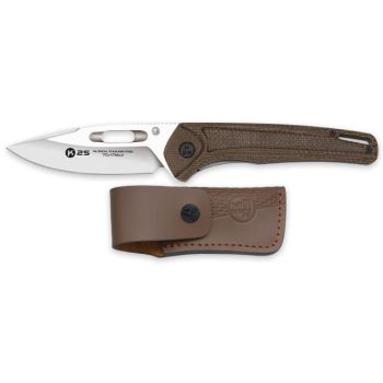 Navaja Outdoor K-25 25234 con hoja de acero 7Cr17Mov de 11 cm y empuñadura de Micarta de 11,7 cm.