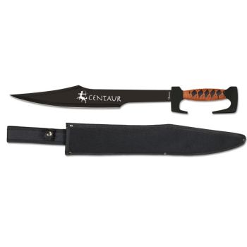 Machete Albainox Centaur 32683 con hoja de acero 3Cr13Mov de 45,5 cm y empuñadura de Acero Negro Encordado Polipiel de 18 cm.