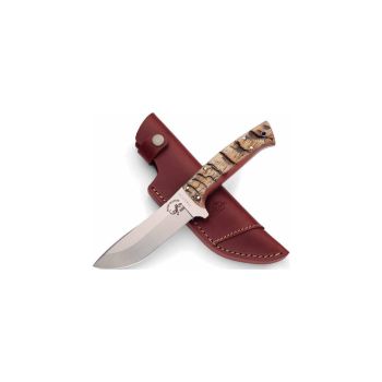 Cuchillo Salamandra Nanuk Carnero con hoja de acero N-695 de 12 cm y empuñadura de carnero.