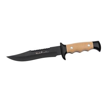 Cuchillo Muela 5161-D con hoja de acero Nitro 42 de 16 cm y empuñadura de zamak lacado negro y ABS arena de 11 cm