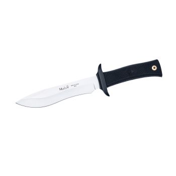 Compra aquí tu Cuchillo Muela 55-16 con hoja de acero inoxidable MoVa de 15,5 cm y empuñadura de goma negra con textura de 12 cm., ¡Somos su tienda en Albacete!