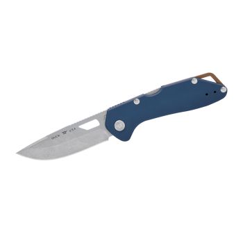 Navaja Buck MUSTANG DARK BLUE ANODIZED 724BLS1 con hoja de acero 420HC de 8,26 cm y empuñadura de aluminio de 11,24 cm