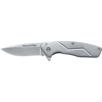 Navaja BlackFox STEELIX BF-717 con hoja de acero AISI 440C de 7 cm y empuñadura de Lavado a la piedra Acero Inoxidable de 10 cm
