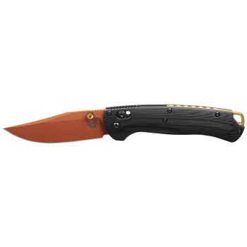 Navaja Benchmade Taggedout 15536GN_01 con hoja de acero Elmax de 8.9 cm y empuñadura de Grivory Tan (material compuesto) de 11.8 cm