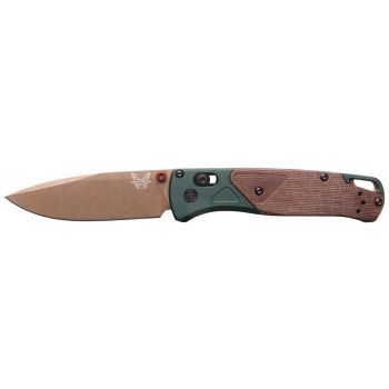 Navaja Benchmade Bugout Taiga Green 535FE_2602 con hoja de acero Acero S90V de 8.2 cm y empuñadura de aluminio y micarta de 10.8 cm