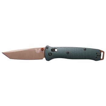 Navaja Benchmade Bailout Taiga Green tanto 940FE_2601 con hoja de acero S90V de 8.6 cm y empuñadura de aluminio de 11.4 cm