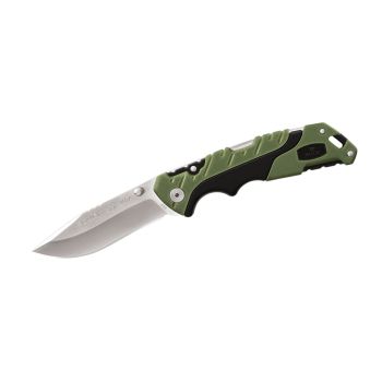 Navaja Buck FOLDING PURSUIT GRANDE VERDE 0659GRS con hoja de acero 420HC de 9,2 cm y empuñadura de Caucho de 12,7 cm