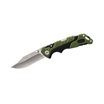 Navaja Buck FOLDING PURSUIT PEQUEÑA VERDE 0661GRS con hoja de acero 420HC de 7,6 cm y empuñadura de Caucho de 11,1 cm
