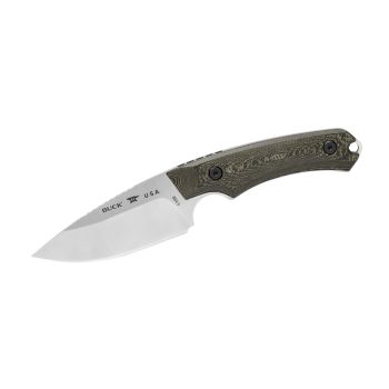 Cuchillo Buck ALPHA HUNTER PRO RICHLITE MARRÓN 664BRS con hoja de acero S35VN de 9,1 cm y empuñadura de Richlite de 11,5 cm