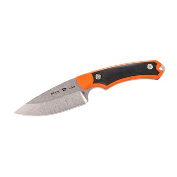 Cuchillo Buck ALPHA HUNTER SELECT NARANJA/NEGRO 664ORS con hoja de acero 420HC de 9,2 cm y empuñadura de GFN de 12,1 cm