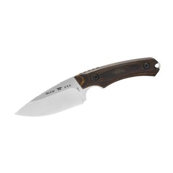 Cuchillo Buck ALPHA HUNTER PRO NOGAL DYMALUX 664WAS con hoja de acero S35VN de 9,1 cm y empuñadura de Madera de 11,5 cm