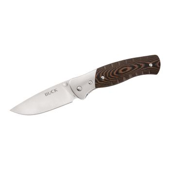 Navaja Buck SELKIRK FOLDING 836BRS con hoja de acero 420HC de 9,9 cm y empuñadura de Micarta de 12,7 cm